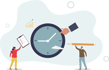 Time management and effective work organization.flat vector illustration.