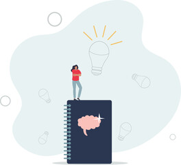 Journaling for mental health and emotions awareness.Write thoughts for gratitude and mindfulness.flat vector illustration.