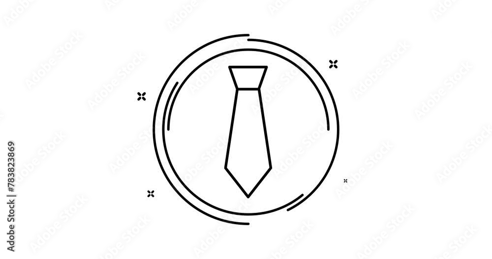 Aufkleber tie animated outline icon. tie rotation appearance 4k video animation for web, mobile and ui design