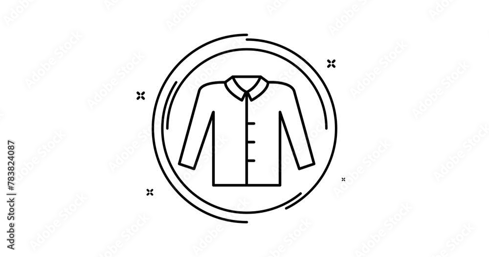 Aufkleber blazer jacket animated outline icon. blazer jacket rotation appearance 4k video animation for web, m