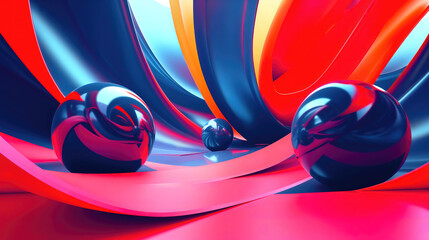 Abstract background 3D art concepts, simple shapes and forms, modern abstract art.