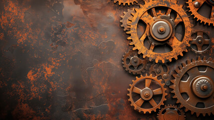 Old rusty gears as a technological background. - 783825273