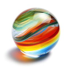 Shiny glass ball, transparent crystal sphere. - 783825295