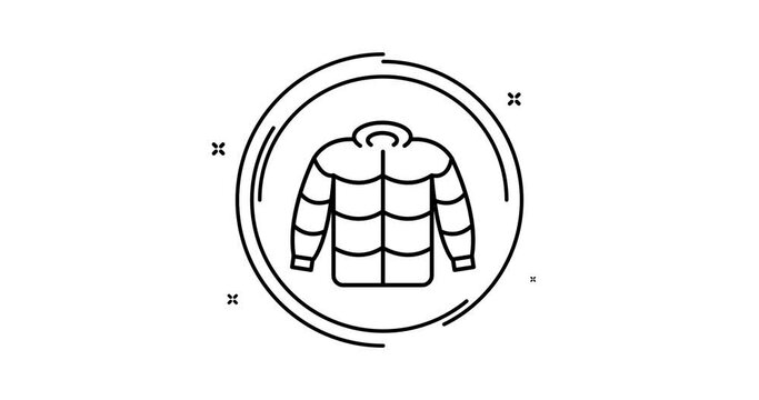 jacket animated outline icon. jacket rotation appearance 4k video animation for web, mobile and ui design