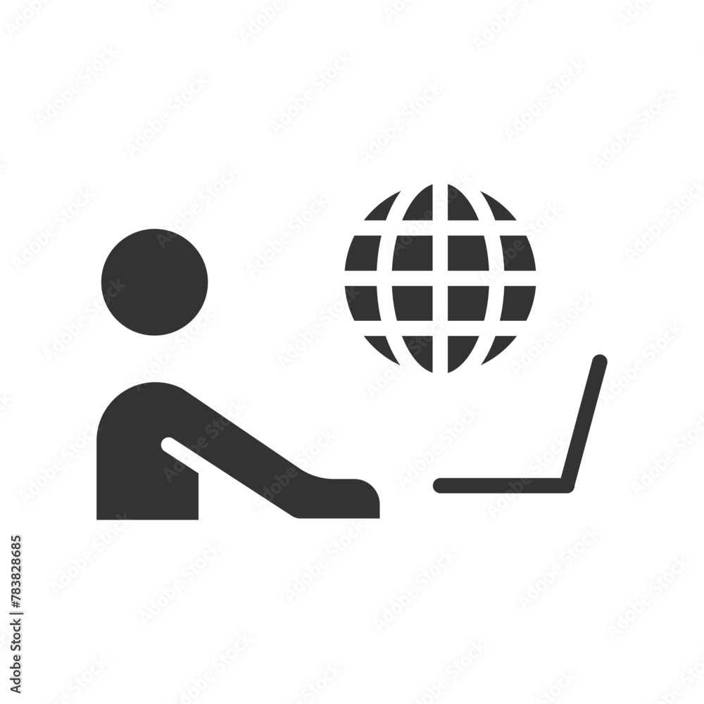 Poster remote work glyph vector icon isolated on white background. remote work glyph vector icon for web, m