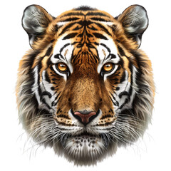 tiger head element_hyperrealistic_hyper detailed_isolated on transparent background