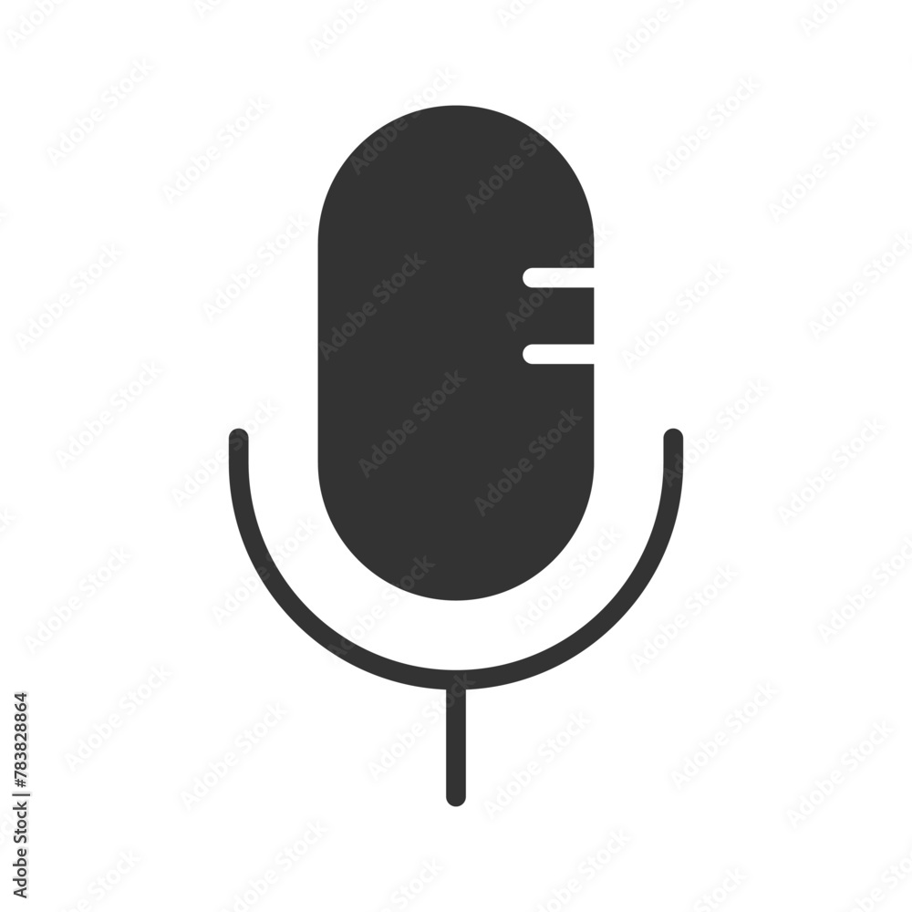 Poster microphone glyph vector icon isolated on white background. microphone glyph vector icon for web, mob