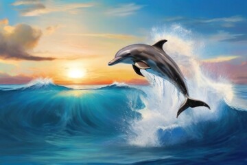dolphin jumping out of the sea