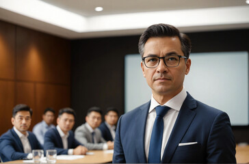 portrait of a businessman in meeting room