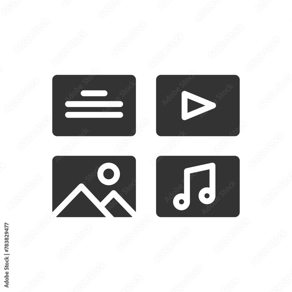 Poster multimedia glyph vector icon isolated on white background. multimedia glyph vector icon for web, mob