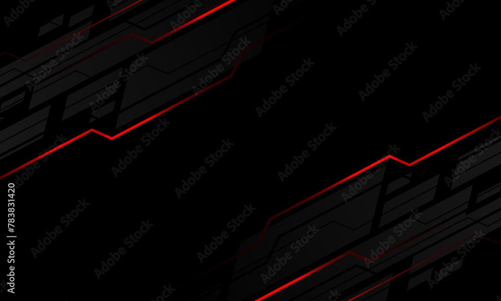 Poster abstract red black light lines circuit grey geometric slash on blank space design modern futuristic 