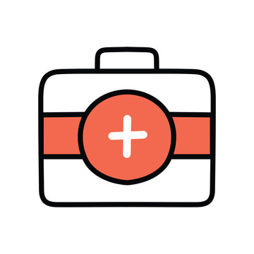 first aid - set of pharmacy icons that include symbols for medicine, bandages, medication, prescriptions, treatments, health, and syringes, in vector format for easy customization