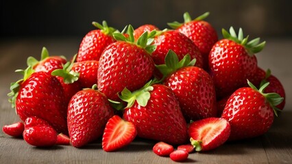  Fresh ripe strawberries ready to be enjoyed