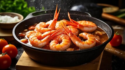  Delicious seafood dish ready to be savored - obrazy, fototapety, plakaty