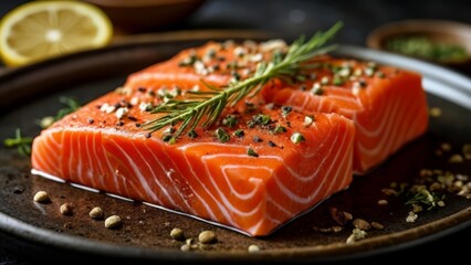  Deliciously seasoned salmon ready to be savored