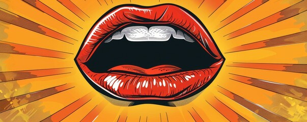 Cartoon mouth speaking, bright background, symbolizing free speech and right to expression