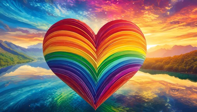 Generated image of rainbow heart