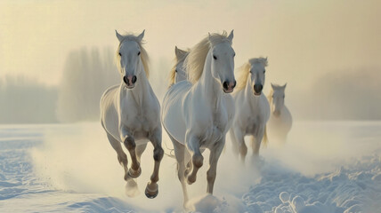 Arabian white horses - 783837059