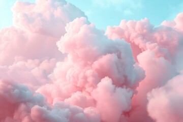Dreamy Pink Clouds in a Soft, Pastel Sky