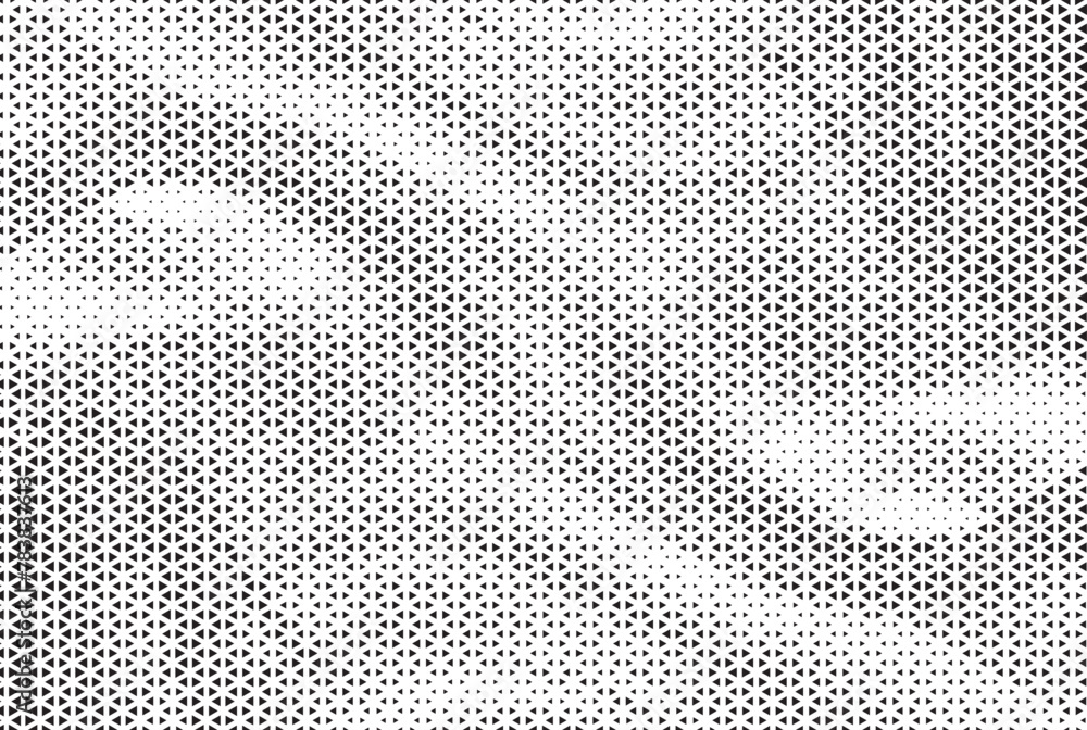 Leinwandbilder Triangle Shapes Vector Abstract Geometric Technology Oscillation Wave Isolated on Light Background. Halftone Triangular Retro Simple Pattern. Minimal 80s Style Dynamic Tech Wallpaper	
