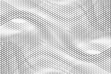 Triangle Shapes Vector Abstract Geometric Technology Oscillation Wave Isolated on Light Background. Halftone Triangular Retro Simple Pattern. Minimal 80s Style Dynamic Tech Wallpaper	 - obrazy, fototapety, plakaty