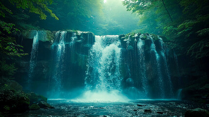 Natural Beauty: Waterfall in pristine wilderness