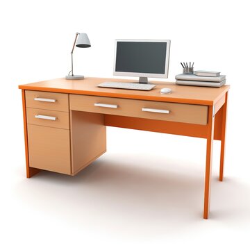 Computer desk salmon