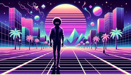 レトロなアフロマン