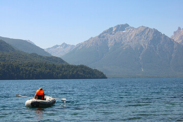Fototapeta na wymiar Paddling towards Serenity. Kayaking in the Heart of Nature 