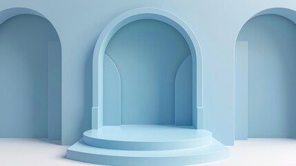 A sleek mock-up illustration featuring a geometric podium, ideal for product presentations