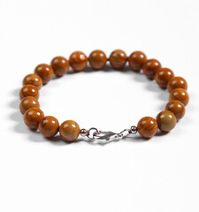 Natural Jade gemstone bracelet on white background