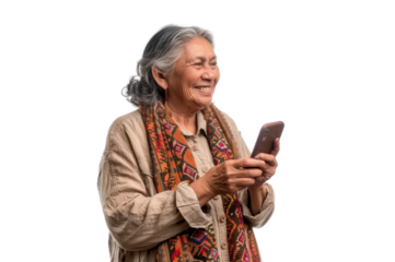 Senior Woman with Phone Smiling