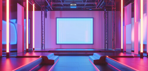 A futuristic-style modern art exhibition that blurs the boundaries between reality and imagination...