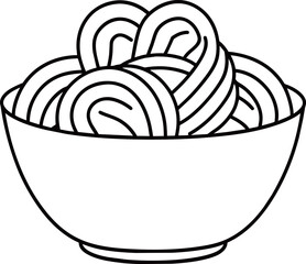  a drawing of a bowl of noodle