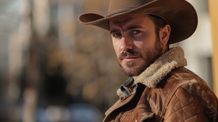 Gay bear dressed as a cowboy. Gay cowboy. Diversity.