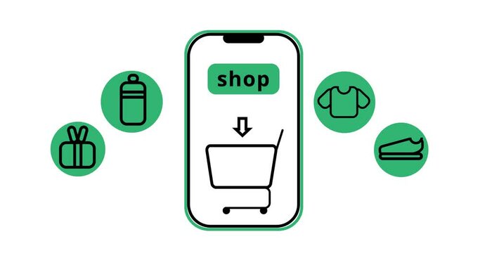 motion graphic of online shop suitable for web page, Mobile Application Development, Ecomerce Aplication, comercial software. This is great collection for designing websites, aplication, presentation.