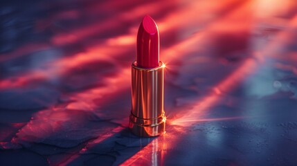 Experiment with lighting to enhance the colors and shine of the lipstick - obrazy, fototapety, plakaty