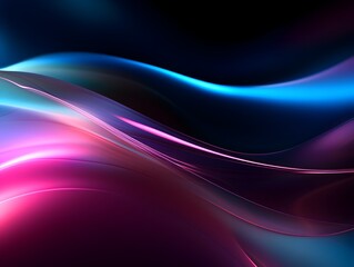 Obraz premium Captivating Futuristic Neon Waves of Vibrant Motion and Luminous Allure