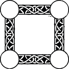 Black Small Square Celtic Frame - Empty Round Corners