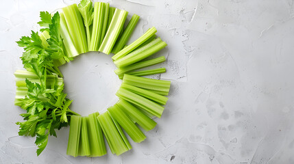 Celery Sticks on White Background