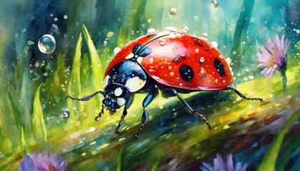 ladybug on a grass