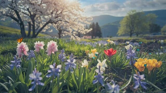 spring flowers in the mountains