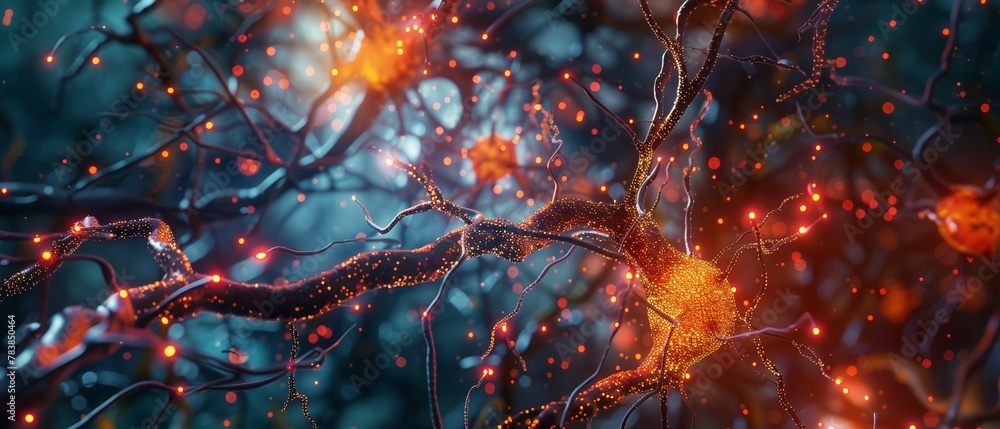 Poster inside the brain of ai, circuitry ablaze with neural activity