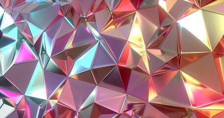 Abstract geometric colorful polygonal background, faceted texture, crystal wallpaper. Low poly surface.