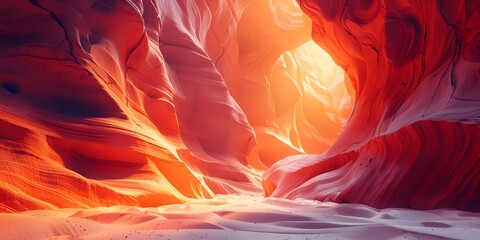 Dramatic Play of Light and Shadow in a Captivating Slot Canyon Carved by Water Over Millennia