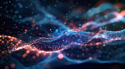 Cloud computing concept illustrated with a futuristic business network design