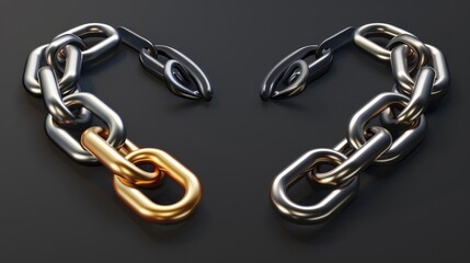 Fototapeta premium A detailed 3D realistic illustration of a chain or link icon, rendered in vector format for clear
