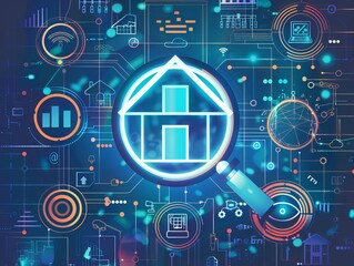 Illustration showcasing the Smart Home Automation Control System, revolutionizing modern lifestyles with Internet of Things (IoT) and smart house technology