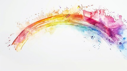 Artistic watercolor rainbow with splashes.