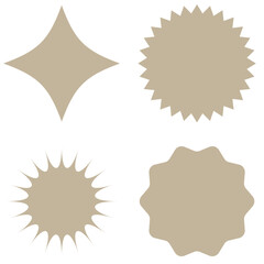 Set of vector starburst, sunburst badges. Simple flat style Vintage labels. Design elements. Colored stickers. A collection of different types and colors icon. eps 10